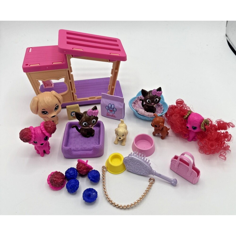 Barbie Mattel Pets Animals Dogs, Cats Water Bowls &Accessories Mixed Lot Of 23
